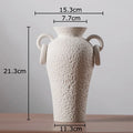 White Ceramic Vase by Axyaa: Minimalist Desk Decor with Artificial Flowers