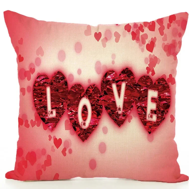 Axyaa Cartoon Couple Linen Pillowcase: Cute Room Decor & Valentine's Day Gift