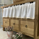 Axyaa Cotton Linen Lace Hem Short Kitchen Curtains - Nordic Style Small Window Treatment