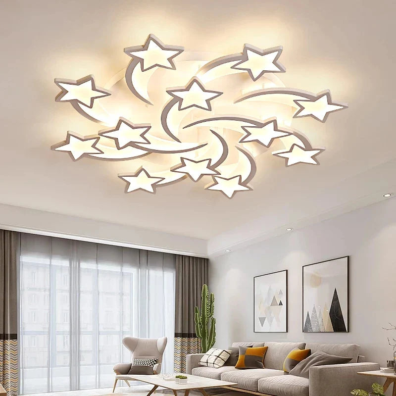 Axyaa Modern LED Chandelier with Remote Control - Acrylic Indoor Lighting for Home