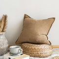 Axyaa Linen Fringed Cushion Cover for Home Decor on Bed Sofa Couch