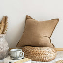 Axyaa Linen Fringed Cushion Cover for Home Decor on Bed Sofa Couch