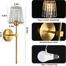 Axyaa Rechargeable LED Crystal Wall Sconce for Bedroom - Home Lighting