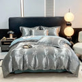 Axyaa High-Count Silky AB Jacquard European Four-Piece Bed Sheet