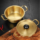 Axyaa Stainless Steel Ramen Pot with Lid - Non-Stick Saucepan for Induction Cooker