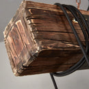 Axyaa Vintage Industrial Wood LED Chandelier, E27 Retro Loft Bar Ceiling Pendant Light