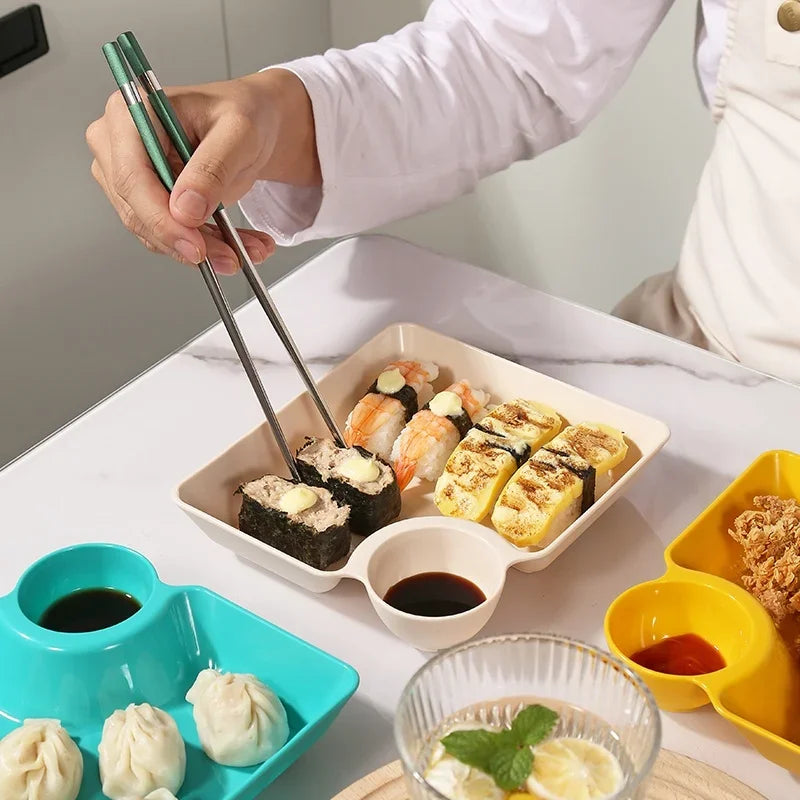 Axyaa Vinegar Space Snack Plate - Large Square Cookie Platter for Kitchen