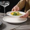 Axyaa Ceramic Steak Plates Stone Pattern Frosted Salad Fruit Plate Set