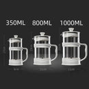 Axyaa French Press Pot, High Borosilicate Glass, Hand Press Coffee, Tea, Milk Brewings