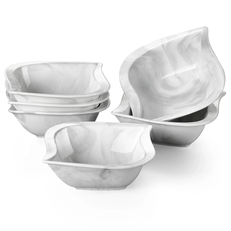 Axya 6-Piece White Porcelain Ceramic Cereal Soup Fruit Salad Bowls