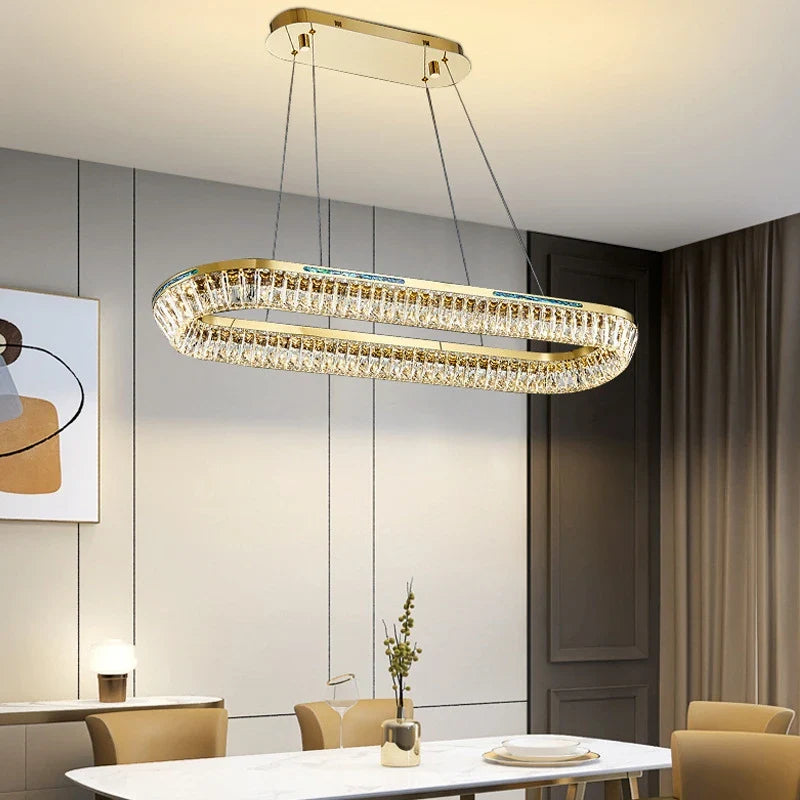 Axyaa Crystal LED Chandeliers: Modern Luxury Lighting Fixtures for Home Interiors