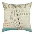 Marine Ship Print Linen Pillow Cover for Home Sofa Decor Axyaa