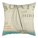 Marine Ship Print Linen Pillow Cover for Home Sofa Decor Axyaa