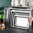 Axyaa Stainless Steel Kitchen Tray Set - Food Storage, Barbecue, Fruits, Pastries, Steamed Dishes