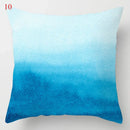 Axyaa Blue Geometric Marble Stripe Line Pillowcases - Set of 2