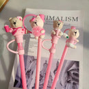 Axyaa Bear Cherry Silicone Straw Toppers for 7-8mm Straws