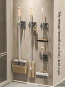 Axyaa Wall-Mounted Mop Clip Holder Hook: Stainless Steel/Aluminum Bathroom Storage Rack