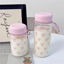 Cute Bow Kawaii Tumbler 600ml BPA-Free Straw Water Bottle by Axyaa