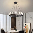 Axyaa Lstre Modern Circle Chandelier for Bright 360° Lighting in Living Room