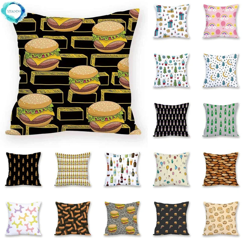 Axyaa Cartoon Animal Food Cushion Cover 45X45CM