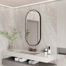 Axyaa Oval Black Metal Frame Vanity Mirror 1000x500mm - Bathroom, Bedroom, Entryway Décor