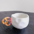 Axyaa 350ML Ceramic Coffee Cup with Bread Knot Handle - White