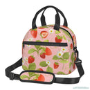 Axyaa Strawberry Lunch Bag Insulated Cooler Tote for School, Work, Picnic & Travel