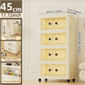 Axyaa 45cm Double-Door Storage Cabinet, Swivel Casters, Heavy-Duty, Kitchen/Bedroom/Living Room/Bathroom