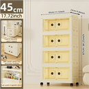 Axyaa 45cm Double-Door Storage Cabinet, Swivel Casters, Heavy-Duty, Kitchen/Bedroom/Living Room/Bathroom