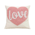 Axyaa Love Tufted Velvet Pillow Cover Cute Pink Valentine's Day Cushion Cover