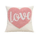 Axyaa Love Tufted Velvet Pillow Cover Cute Pink Valentine's Day Cushion Cover