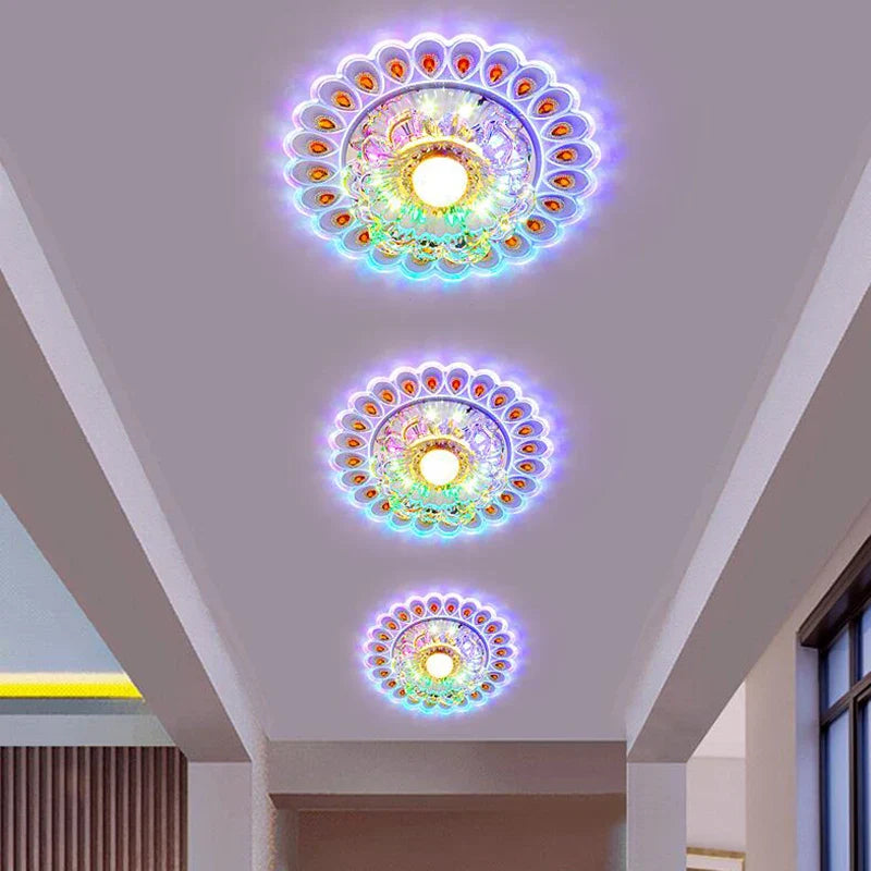 Axya Crystal Glass LED Ceiling Spot Light for Home Decor Lighting