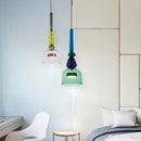 Axyaa Macaron Glass Chandelier: Modern Creative Light Shade for Restaurant, Bar, or Store