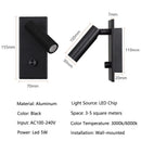 Axyaa Dimmable Bedside Wall Sconce with Adjustable Spotlight & LED Reading Light