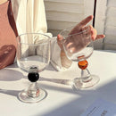 Axyaa Vintage Ball Stemmed Wine Glass - 300ml, Clear Amber Black Green, Ins Style