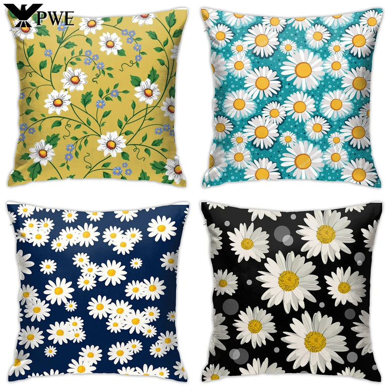Axyaa Chrysanthemum Pattern Pillowcase for Home Garden Decoration