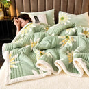 Axyaa Milk Velvet 3-Layer Warmth Blanket for Bed & Sofa