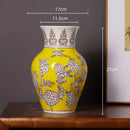 Yellow Qinghua Porcelain Vase: Chinese Style Flower Vase by Axyaa