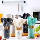 Axyaa Silicone Cookware Utensils Set with PP Handle and Measuring Spoon