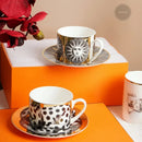 Axyaa Gold-plated Face Animal Ceramic Coffee Cup | Fine Bone Teacup | Home Decor & Gift