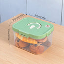 Axyaa Airtight Bread Box Clear Plastic Crisper Container Large Capacity Refrigerator Storage