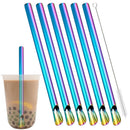 Axyaa Stainless Steel Pearl Milk Tea Straws Set with Brush Cocktail Bar Accessories