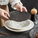 Axyaa Stone Pattern Ceramic Plate for Molecular Cuisine and Dining Experience