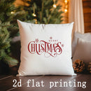 Axyaa Merry Christmas Printed Pillow Cover for Sofa, Bedroom, Car - Rectangular Shape