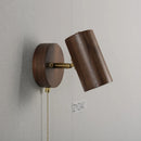 Axyaa Rotatable Walnut Wood Wall Lamps, Adjustable LED Spotlight Sconce Light, Pull Switch Indoor Fixtures