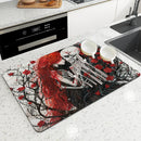 Halloween Skull Absorbent Mat by Axyaa: Antiskid & Quick Dry Kitchen/Bathroom Pad