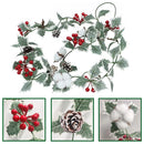 Axyaa Winter Wonderland Wall Hanging Decor vine with Snowflake, Pinecone, Berries, and Cotton