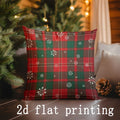Axyaa Christmas Plaid & Snowman Pillow Cover for Sofa, Bedroom, Car - Rectangular Cushion