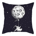 Axyaa Moon Astronaut Rocket Sofa Pillow Cover Cushion Polyester Throw TestCase
