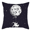 Axyaa Moon Astronaut Rocket Sofa Pillow Cover Cushion Polyester Throw TestCase